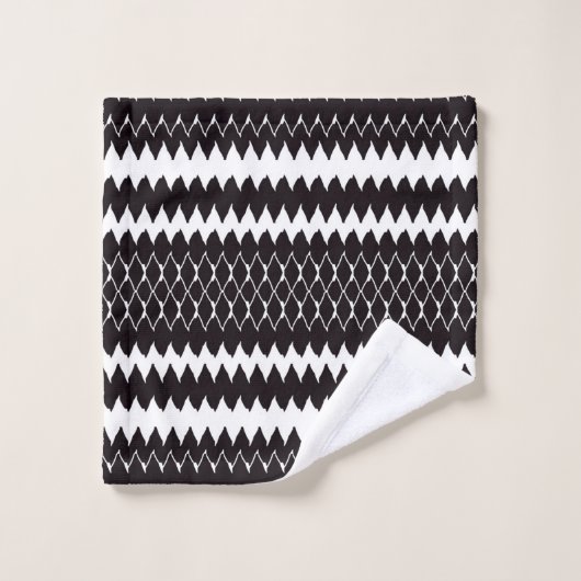 Motif noir blanc Chevron (Gant de toilette)