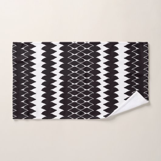 Motif noir blanc Chevron (Serviette à main)