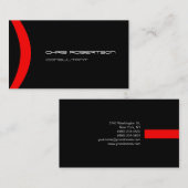 Motif noir blanc rouge Carte de visite attrayant (Devant / Derrière)