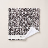 Motif noir blanc subtil de l'ornement africain (Gant de toilette)