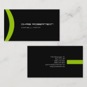 Motif noir blanc vert Carte de visite attractif (Devant / Derrière)