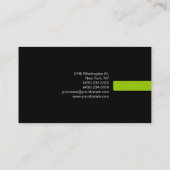 Motif noir blanc vert Carte de visite attractif (Dos)