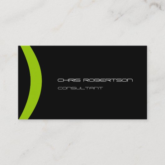 Motif noir blanc vert Carte de visite attractif (Devant)