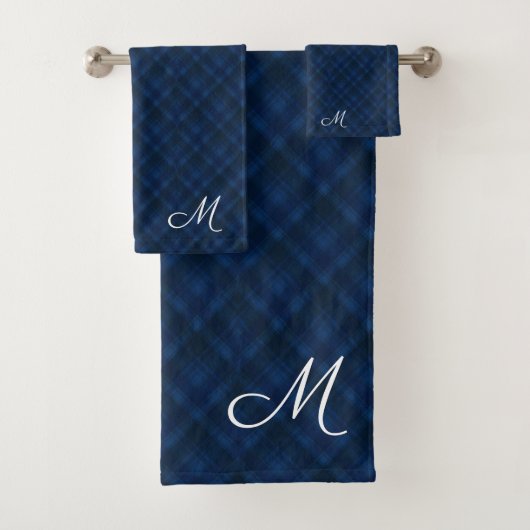 Motif noir bleu mat Monogramme (En situation)