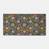 Motif noir chic avec des fleurs colorées (Recto)