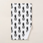 Motif noir d'ananas (Serviette à main)