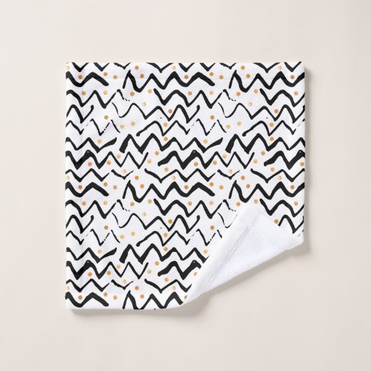 Motif noir de courses et de points de brosse (Gant de toilette)