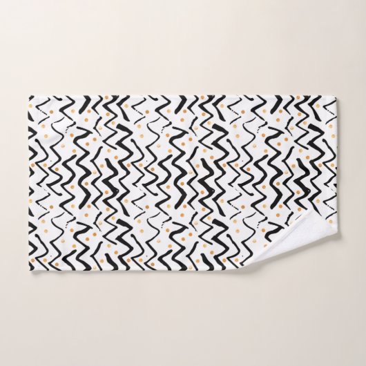 Motif noir de courses et de points de brosse (Serviette à main)
