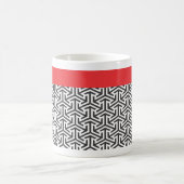 Motif noir et blanc Bande rouge Mug personnalisé (Centre)