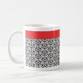 Motif noir et blanc Bande rouge Mug personnalisé (Gauche)