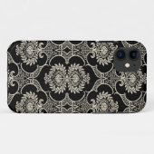 Motif noir et blanc Damask iPhone 5 Coque (Dos (Horizontal))