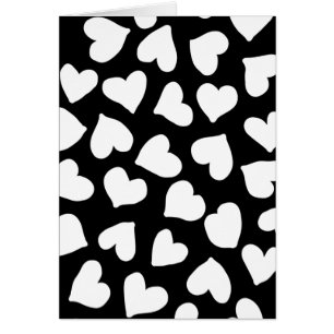Motif noir et blanc de coeur