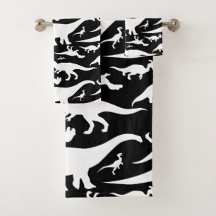 Motif noir et blanc de dinosaure