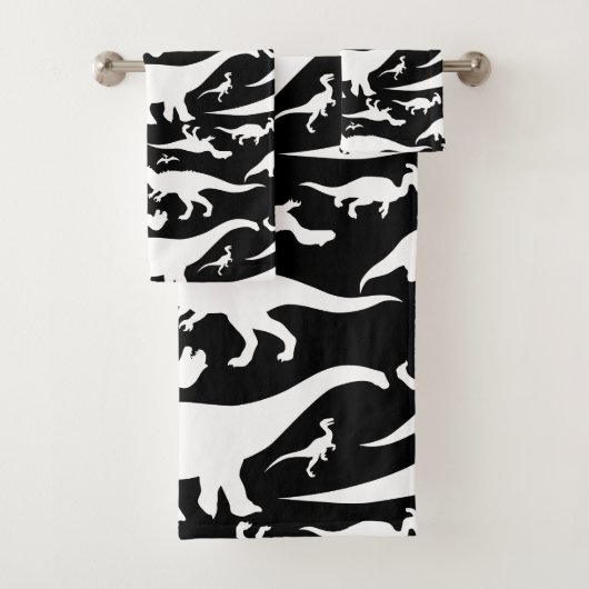Motif noir et blanc de dinosaure (En situation)