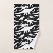 Motif noir et blanc de dinosaure (Serviette à main)