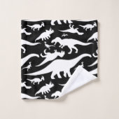 Motif noir et blanc de dinosaure (Gant de toilette)
