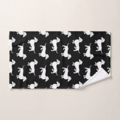 Motif noir et blanc de Doxie de teckel (Serviette à main)