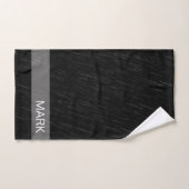 Motif noir et blanc de pluie, avec monogramme (Serviette à main)
