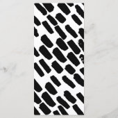 Motif noir et blanc Menu Mariage de script moderne (Dos)