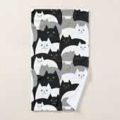 Motif noir et blanc moderne de chat de Kitty (Serviette à main)