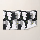 Motif noir et blanc moderne de chat de Kitty (Serviette à main)