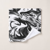 Motif Noir Et Marbre blanc, (Gant de toilette)