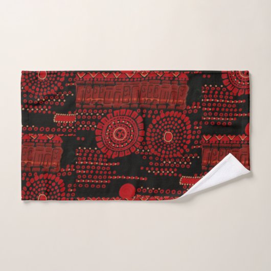 Motif noir et rouge d'art déco (Serviette à main)