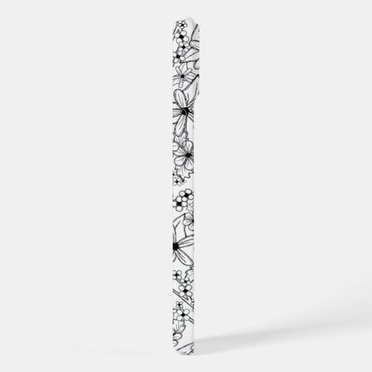 Motif noir floral et Monogramme blanc (Côté droit)