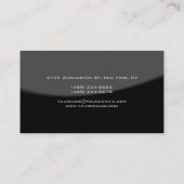 Motif noir gris Monogramme Carte de visite (Dos)