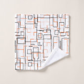 Motif noir orange élégant (Gant de toilette)