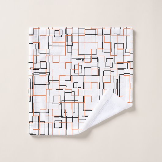 Motif noir orange élégant (Gant de toilette)