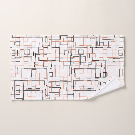 Motif noir orange élégant (Serviette à main)
