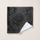 Motif noir Rose 2 (Gant de toilette)