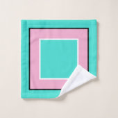 Motif noir rose turquoise (Gant de toilette)