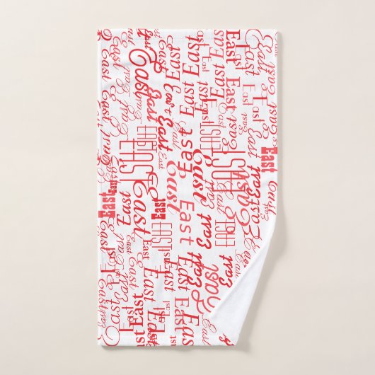 Motif Noms rouges 2 (Serviette à main)