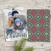 Motif nordique Multi Holiday Carte photo en gris