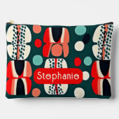 Motif nordique rétro sur sac d'accessoires Deep Gr (Recto)