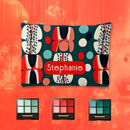 Motif nordique rétro sur sac d'accessoires Deep Gr