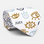 Motif oculaire monogramme | Ajouter un Cravate de  (Roulé)