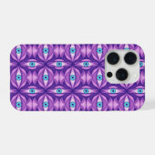 Motif œil botanique abstrait maximaliste violet (Verso Horizontal)