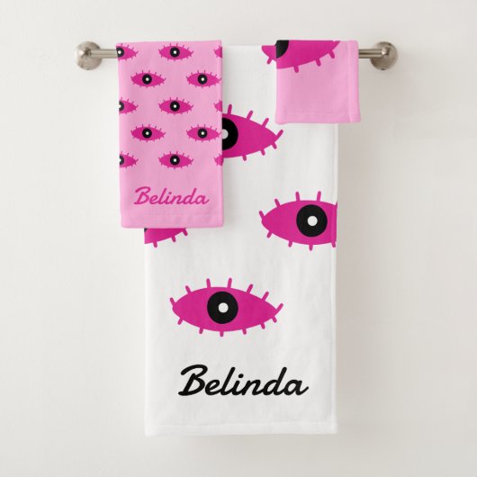 MOTIF Oeil Mal BOHO Avec Nom Fuchsia Pink y2k (En situation)