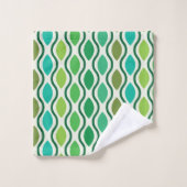 Motif Ogee vert sarcelle Modernité du milieu du XX (Gant de toilette)