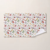 Motif Oiseaux et Fleurs (Serviette à main)