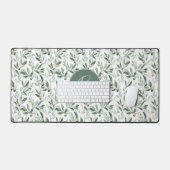 Motif Olive Rustique Vert Sauge Monogramme (Clavier et souris)