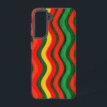Motif ondulé coloré<br><div class="desc">Mettez en forme votre téléphone Samsung avec ce Coque Motif coloré Wavy,  avec des lignes courbées rouges,  vertes et jaunes sur un arrière - plan texturé vert foncé. Cette conception abstraite d'inspiration rétro ajoute un look unique et tendance tout en assurant que votre téléphone reste protégé et élégant.</div>