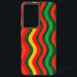 Motif ondulé coloré<br><div class="desc">Mettez en forme votre téléphone Samsung avec ce Coque Motif coloré Wavy, avec des lignes courbées rouges, vertes et jaunes sur un arrière - plan texturé vert foncé. Cette conception abstraite d'inspiration rétro ajoute un look unique et tendance tout en assurant que votre téléphone reste protégé et élégant.</div>