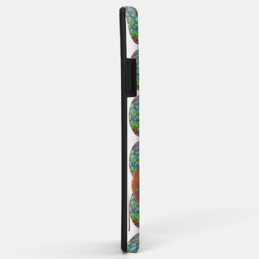 Motif Opal coque iphone Oval Gemstone w Initial (Dos/Droite)