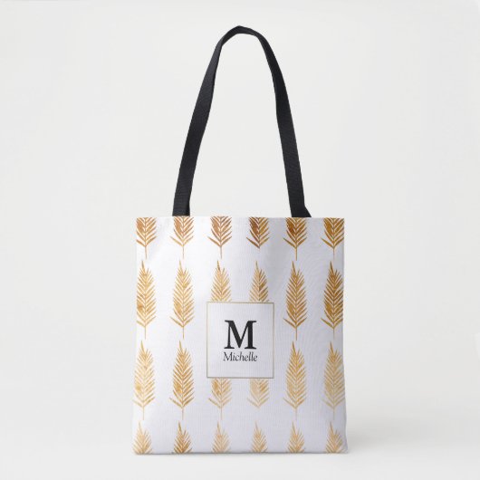 Motif or Feuille Sac fourre-tout Monogramme (Devant)