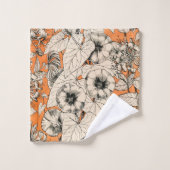 Motif Orang White Graphic Fleurs (Gant de toilette)