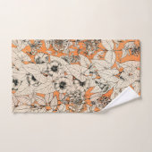 Motif Orang White Graphic Fleurs (Serviette à main)